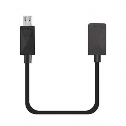 Переходник MHL, micro-USB 5pin - micro-USB 11pin, кабель, 0.2m, черный, oem