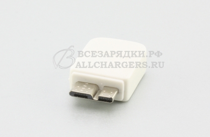 Переходник (адаптер) micro-USB - micro-B (micro USB 3.0), для Samsung Galaxy Note3 и др., белый, oem