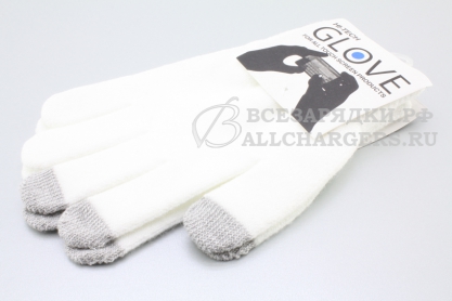Перчатки для сенсорных экранов, Touch Gloves U-Touch, белые (M)