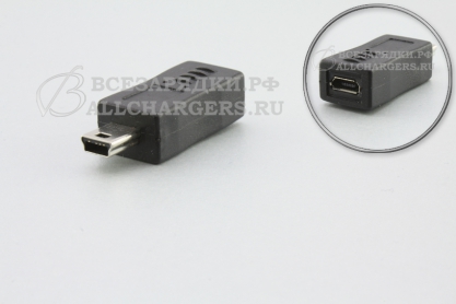 Переходник micro-USB (f) - mini-USB (m), прямой, адаптер, oem