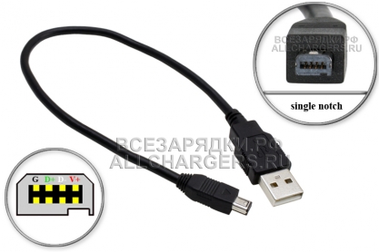 Кабель USB, mini-USB 4pin (4pin + 4pin, mini-B), прямая полярность, одна выемка, 0.3m, oem