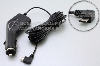 АЗУ 5.0V, 2.00A, micro-USB, прямой шнур, 3.0m, угловой штекер, для различной техники, oem