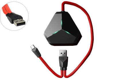 Переходник (разветвитель) micro-USB (OTG) - 3x USB, с доп. питанием, oem