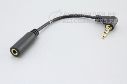 Переходник Jack 3.5mm 4pole (f) - Jack 3.5mm 4pole (m), кабель, угловой, oem