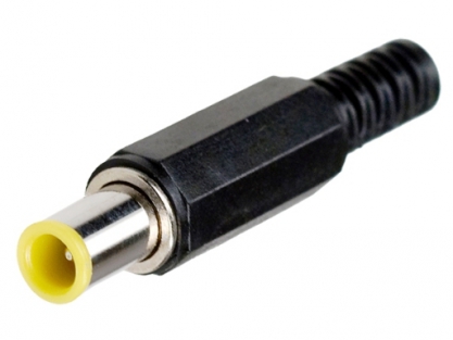 Разъем 6.0x4.4 1pin (1.2mm), штекер (m), на кабель, под пайку, для различного оборудования, oem
