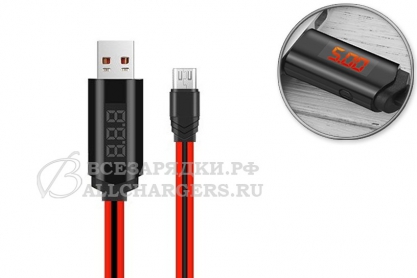 Кабель USB - micro-USB, 1.0m, с индикатором и таймером, Hoco