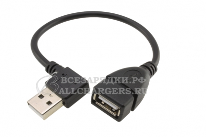 Переходник USB-A (f) - USB-A (m), угловой, правый угол (right angle), кабель, USB 2.0, oem