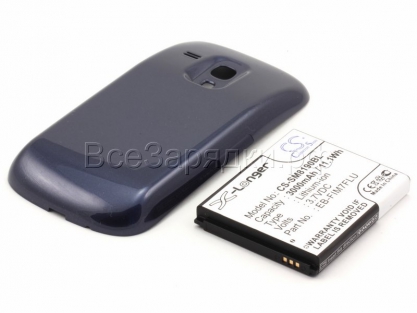 АКБ для Samsung GT-i8190 Galaxy S III Mini (EB-F1M7FLU), 3000mAh, усил, темно-синий, CS (Pitatel)