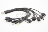 Универсальный зарядный USB кабель, 10in1, короткий шнур, oem