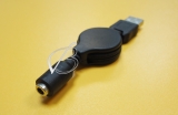 Переходник USB - 3.5x1.35 (f), со скруткой, черный, для адаптера или PowerBank, oem