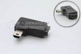 Переходник micro-USB (f) - mini-USB (m), угловой, левый угол (left angle), адаптер, oem