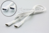 Переходник micro-USB (f) - micro-USB (f), прямой, кабель, белый, oem