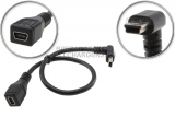 Переходник mini-USB (f) - mini-USB (m), угловой, нижний угол (down angle), кабель, oem