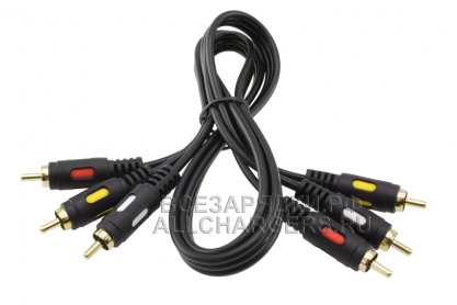 Кабель 3x RCA (m) - 3x RCA (m), 1.0m, для аудио- и видео- техники, oem