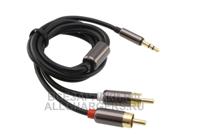 Кабель мультимедийный, Jack 3.5mm - 2x RCA male, 1.0m, премиум, oem