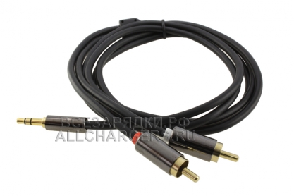 Кабель мультимедийный, Jack 3.5mm - 2x RCA male, 1.5m, премиум, oem