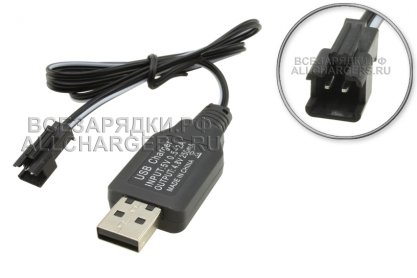 ЗУ 5V, USB - 6.0V, 0.25A, JST SM 2pin, для Ni-MH, Ni-CD АКБ 4S, oem