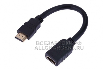 Кабель HDMI (f) - HDMI (m), удлинитель, 0.2m, oem