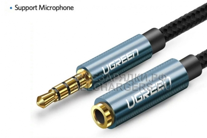 Кабель Jack 3.5mm (f) - Jack 3.5mm (m) 4pole, удлинитель, 0.5m, усил., oem