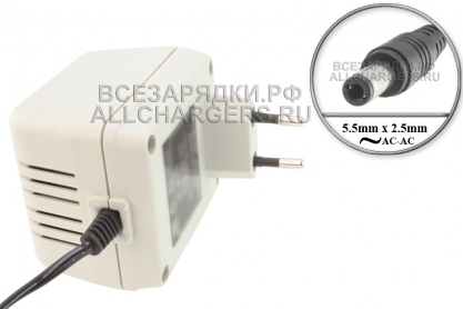 Адаптер питания сетевой AC-AC 20.0V, 0.50A, 5.5x2.5, oem