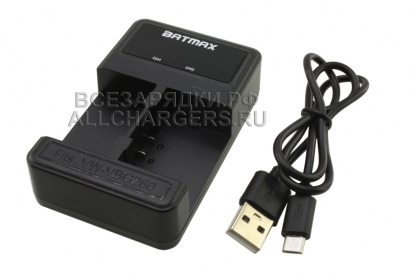 Зарядное устройство для Panasonic (DMW-BLA13, VW-VBG130), два отсека, питание от USB, oem