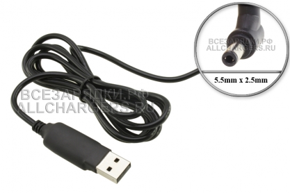 Переходник (конвертер) USB QC - 9V, 5.5x2.5, для подключения устройств к USB, oem