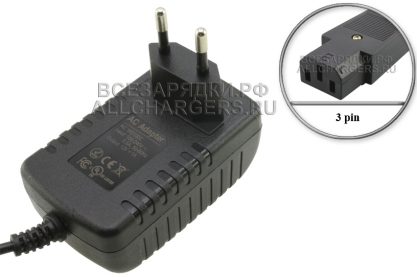 СЗУ 12.0V, 0.50A, 3pin (AC145100C), для аккумулятора распрыскивателя Умница и др., встр. вилка, oem