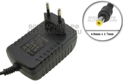 Адаптер питания сетевой 10.0V, 1.90A, 4.8x1.7 (AC-CD10), вилка, для Sony ZS-D10 и др., oem