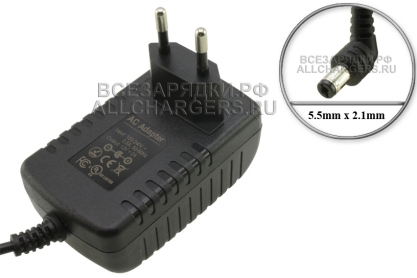 Адаптер питания сетевой 12.0V, 2.00A, 5.5x2.1 (FV120200W51L), угловой, 1.8m, вилка, для роутера, oem