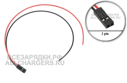 Разъем Dupont, 2pin, гнездо (f), с кабелем, для аккумуляторов, РУ моделей и др. оборудования, oem