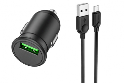 АЗУ с USB выходом, 5.0V, 2.10A, 2x USB, кабель micro-USB, черный, 2m, oem