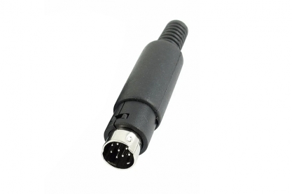 Разъем mini-DIN 8pin, штекер (m), на кабель, под пайку, для различного оборудования, oem