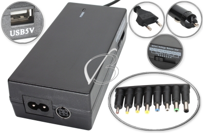 Адаптер универсальный (авто и сеть), 100W, 1x USB (5.0V, 2.00A), MobileData FNC-100