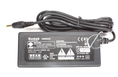 Адаптер питания сетевой 5.0V, 2.50A, 4.0x1.7 (KWS0525), для фото, видео техники Kodak, original