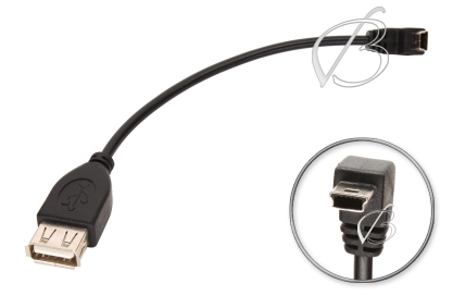 Переходник OTG, USB - mini-USB, угловой, нижний угол (down angle), кабель, oem