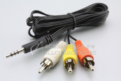 Переходник Jack 3.5mm 4pole - RCA (m) x3, кабель, oem