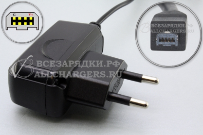 Адаптер питания сетевой 5.00V, mini-USB 4pin (4pin + 4pin, mini-B), прямая полярность, две выемки