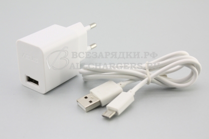 СЗУ c USB выходом, 5.0V, 2.00A, для ASUS Padfone, Nexus и др., с кабелем micro-USB, белый, oem