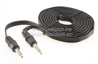 Переходник (кабель) Jack 3.5mm, - Jack 3.5mm (AUX), 4 конт., 3.0m, oem