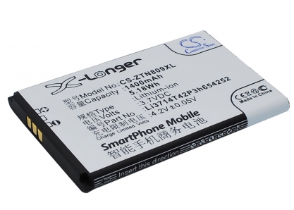 АКБ для ZTE U809 (Li3714T42P3H654252), 1400mAh, CS (Pitatel)