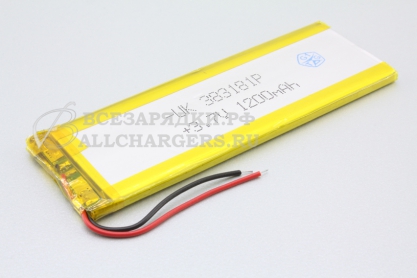 АКБ универсальная (под пайку), 87x30x3.3, 3.7V, 1200mAh, oem