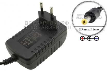 Адаптер питания сетевой 9.0V, 2.00A, 5.5x2.1 отр. пол. (PSB-1U, PSB-1UFV), вилка, oem