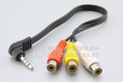 Переходник Jack 3.5mm 4pole - RCA (f) x3, кабель, oem