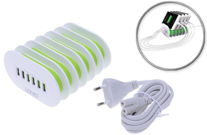 Зарядная станция USB, 5.0V, 35W, 6x USB, Auto-ID, LDNIO