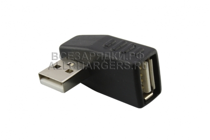 Переходник USB-A (f) - USB-A (m), угловой, левый угол (left angle), адаптер, USB 2.0, oem