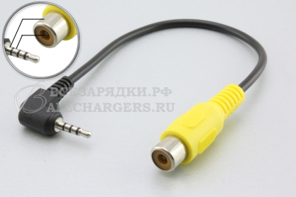 Переходник Jack 2.5mm (m) 4 pole - 1x RCA (f), кабель, для подключения камеры к регистратору, oem