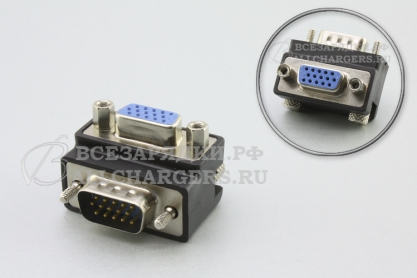 Переходник VGA (f) - VGA (m), угловой, верхний угол (up angle), адаптер, oem