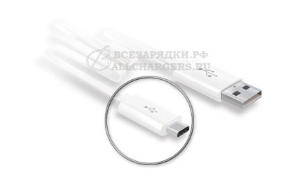 Кабель USB - USB-C (USB 3.1 Type C), 1.0m (стандартный), белый, плоский, Craftmann