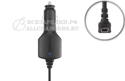 АЗУ с mini-USB выходом, 5.0V, 2.00A, прямой шнур, угловой штекер (верхний), для Garmin, original