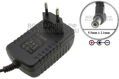 Адаптер питания сетевой 12.0V, 0.50A, 5.5x2.1 (PQLV14CE, PQLV14FV), отр. пол., для Panasonic